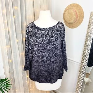 Joie 100% Silk Leopard Ombré Blouse